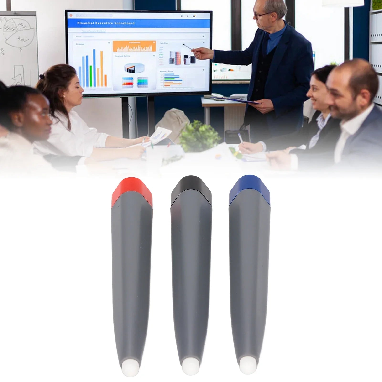 3Pcs Touch Screen Pen Durable ABS Material Wide Application Infrared Tablet Stylus for Whiteboard Multimedia Screen