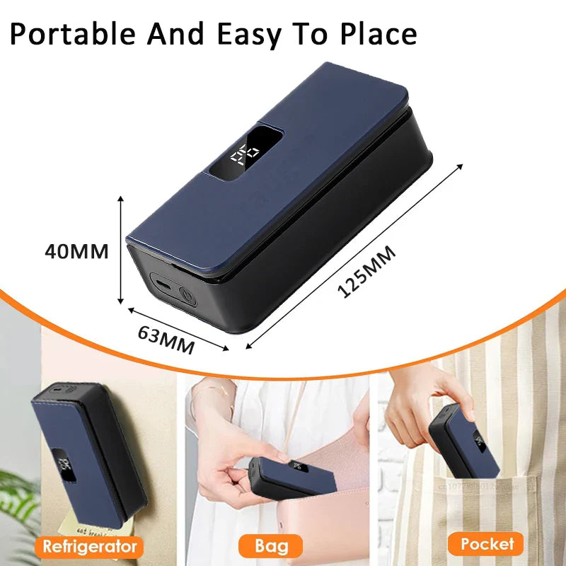 Heat Sealer Portable Rechargable Heat Bag Sealing Machine for Food Storage Plastic Bag Sealer Food Packaging Bag Heat Sealer