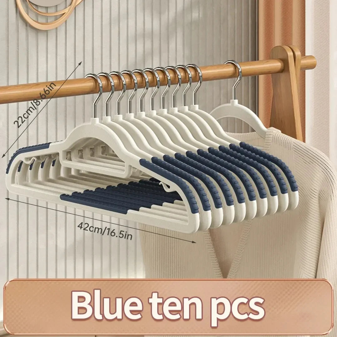 Hot-selling 10-piece set of household double-hook non-slip hangers no-mark drying suitable for both wet and dry clothing storage