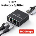 Gigabit 1000Mbps RJ45 Splitter 1 to 2 4 Ethernet Adapter Lan Connector Switch Coupler for PC Laptop TV Box Router Digital TV