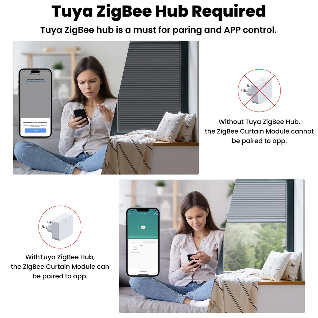 GIRIER Tuya Smart ZigBee/Wi-Fi RF433 Curtain Switch Module for Electric Roller Shutter Blind Motor 1/2CH Works Alexa Hey Google