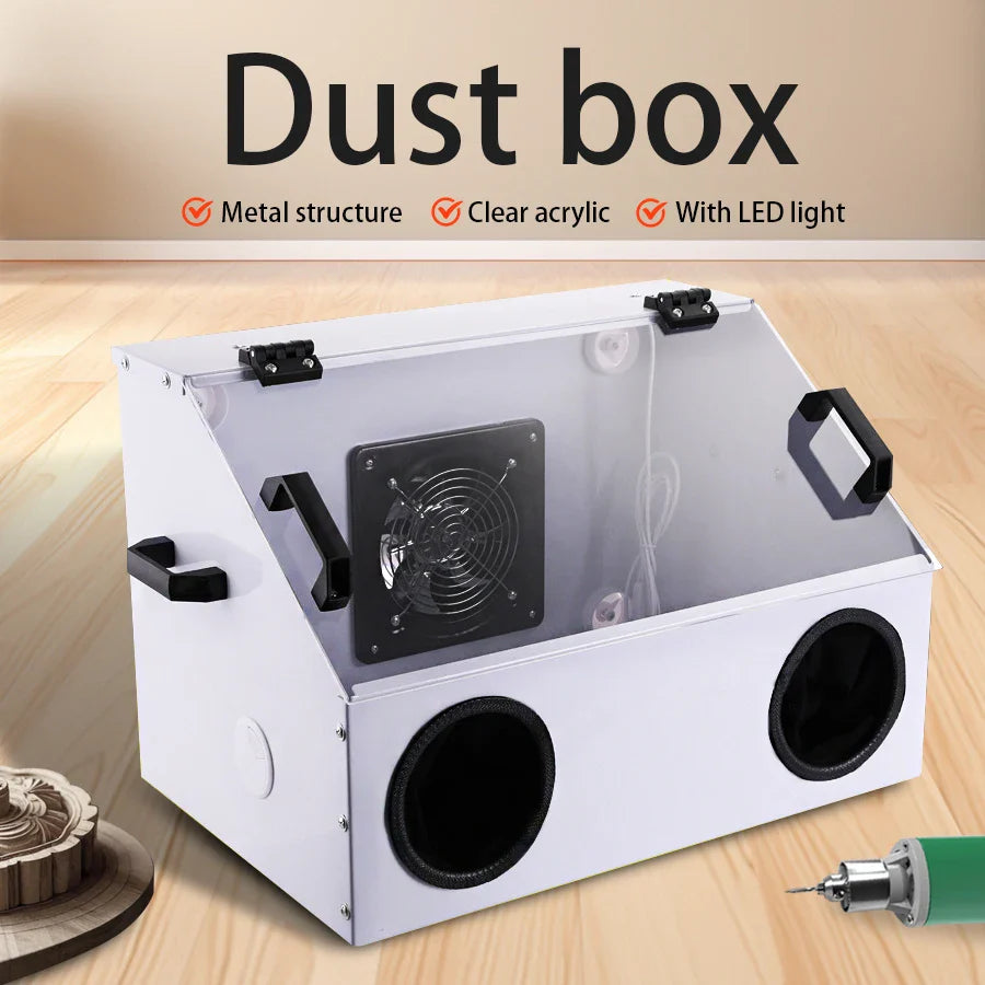 Grinding Dust Box Metal Structure Dust Box Ventilation Fan Dust Extraction Box for Craft Work Sanding Polishing