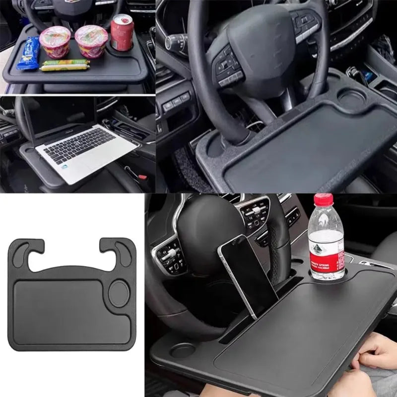 Multifunctional Car Laptop Desktop Stand Portable Eating Office Car Steering Wheel Table Stand Beverage Food Coffee Tray Board