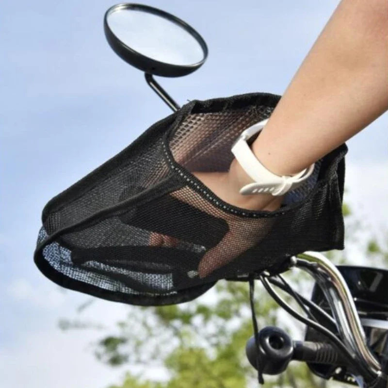 1pair Summer Motorcycle Handlebar Muffs Sun Protection Gloves Breathable Waterproof Oxford Cloth Mesh Riding Gloves