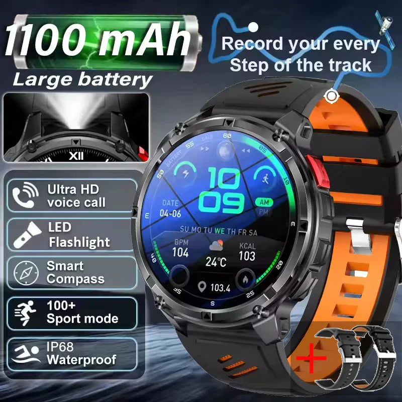 2026 New T-Rex3 Pro 1100mAh Battery Smart Watch Man GPS trajectory Sports Run tracker Outdoor Compass Military Smartwatch Men