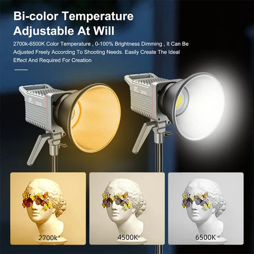 200W Ultra-high SSI Point Source Bi-color Video Light for Studio Photography Fill Light COB Lamp