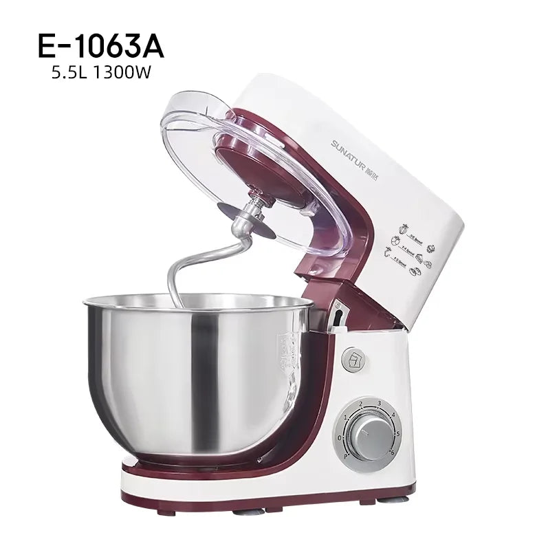 SUNATUR 1063 Stand Mixer 1300W 5.5L Automatic Dough Mixer for Home & Commercial Use Philippines