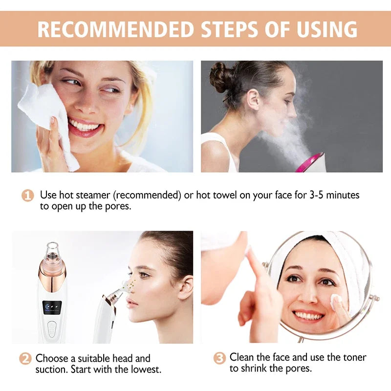 Electric Blackhead Remover Face Deep Cleansing Pore Beauty Machine Dead Skin Remover Face Vacuum Blackhead Removal Skin Care USB
