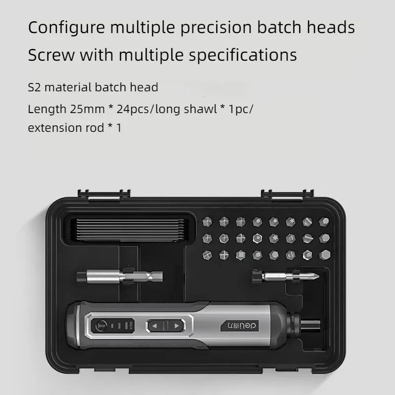 Deli Handheld Electric Screwdriver Lithium Charging Household Screwdriver Small Mini Electric Screwdriver Tool Set