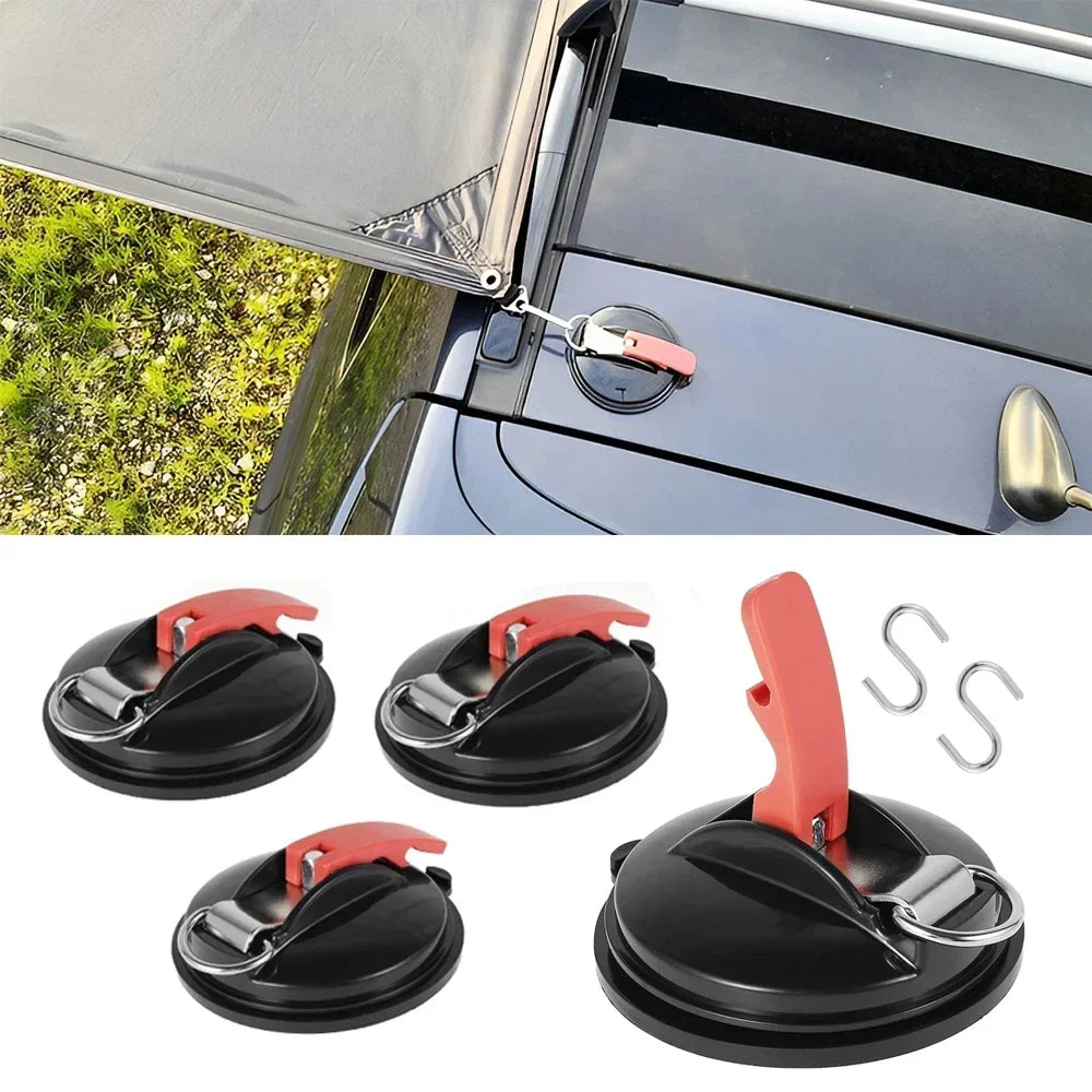 Suction Cup Anchor with Securing S Hook Awning Tents Car Tensioner Amagi