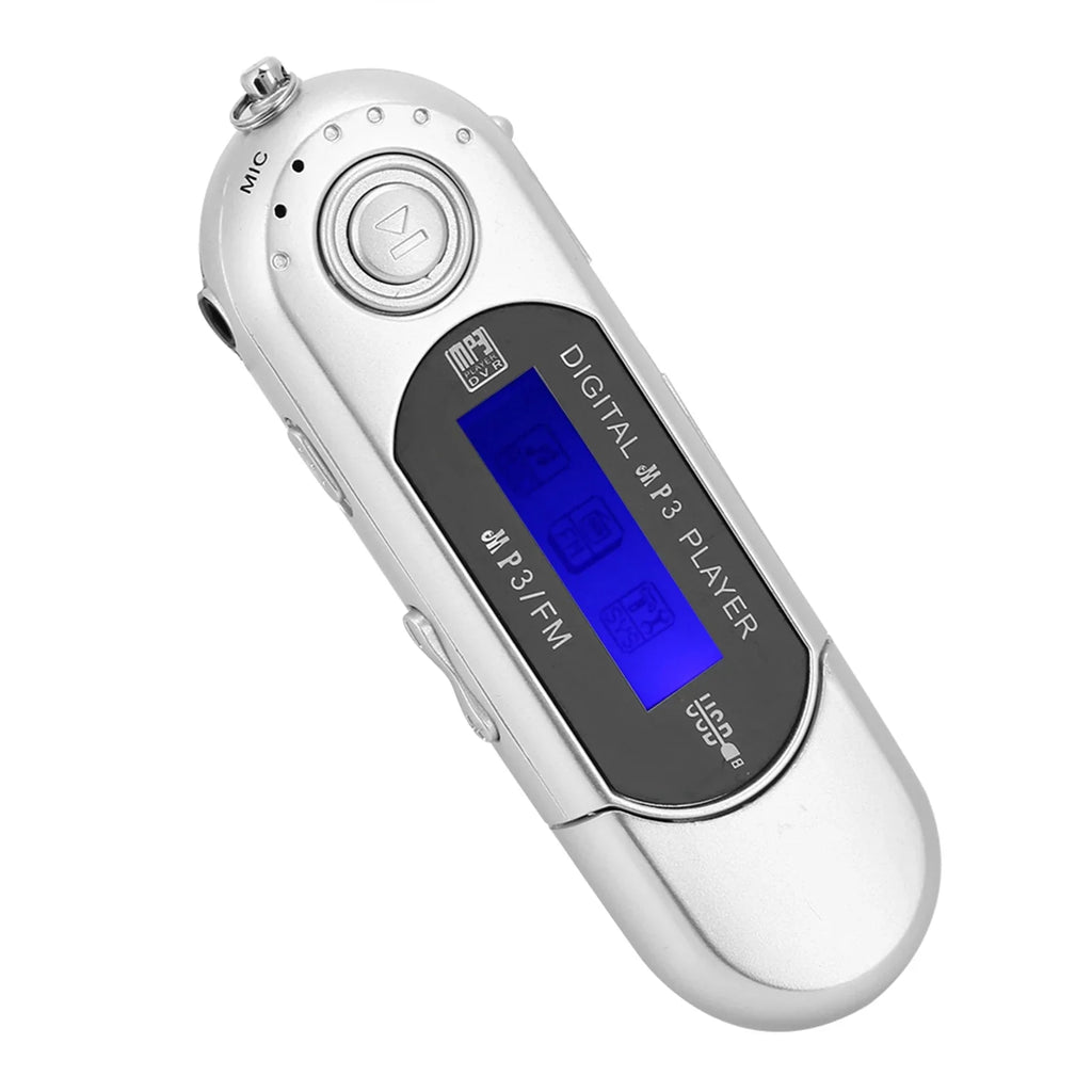 Portable Music MP3 USB Player with LCD Screen Voice  (Black Blue White)