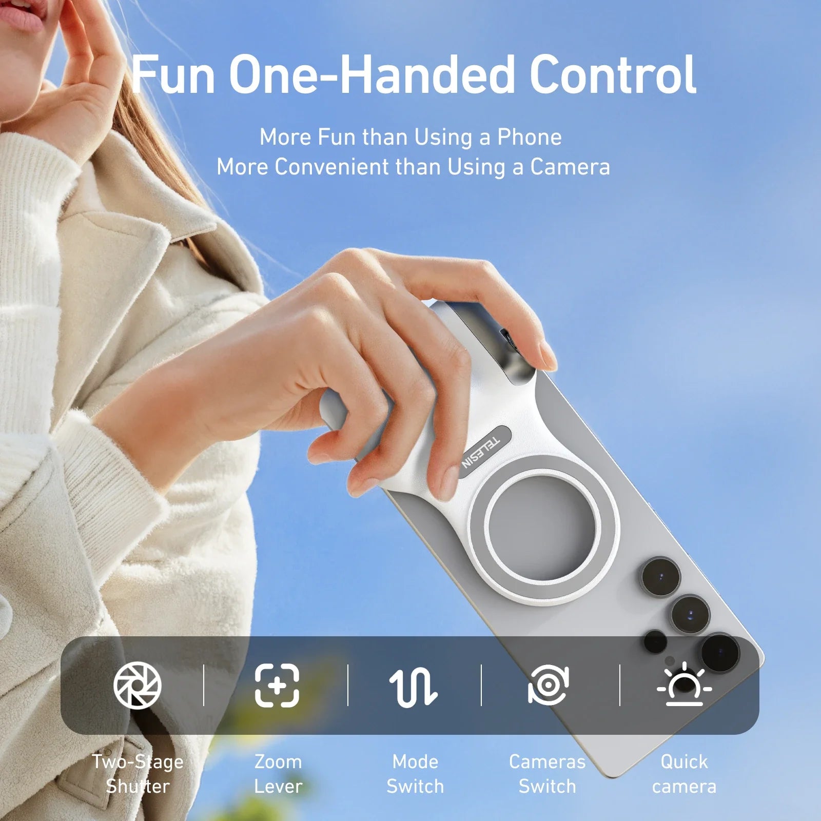 Taixun Qupaile Magnetic Camera is suitable for Apple, Huawei, Android phone photography controller shooting wireless Bluetooth r