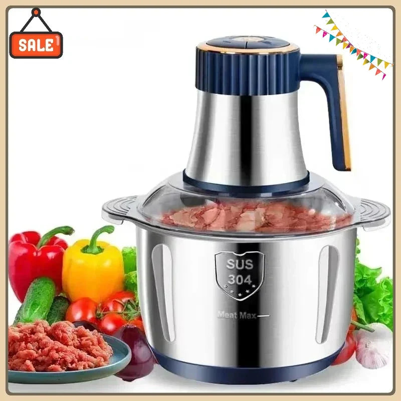 Electric Meat Grinders 5L Food Crusher Stainless Steel Multifunctional Vegetable Slicer Processor Chopper Kitchen Blenders