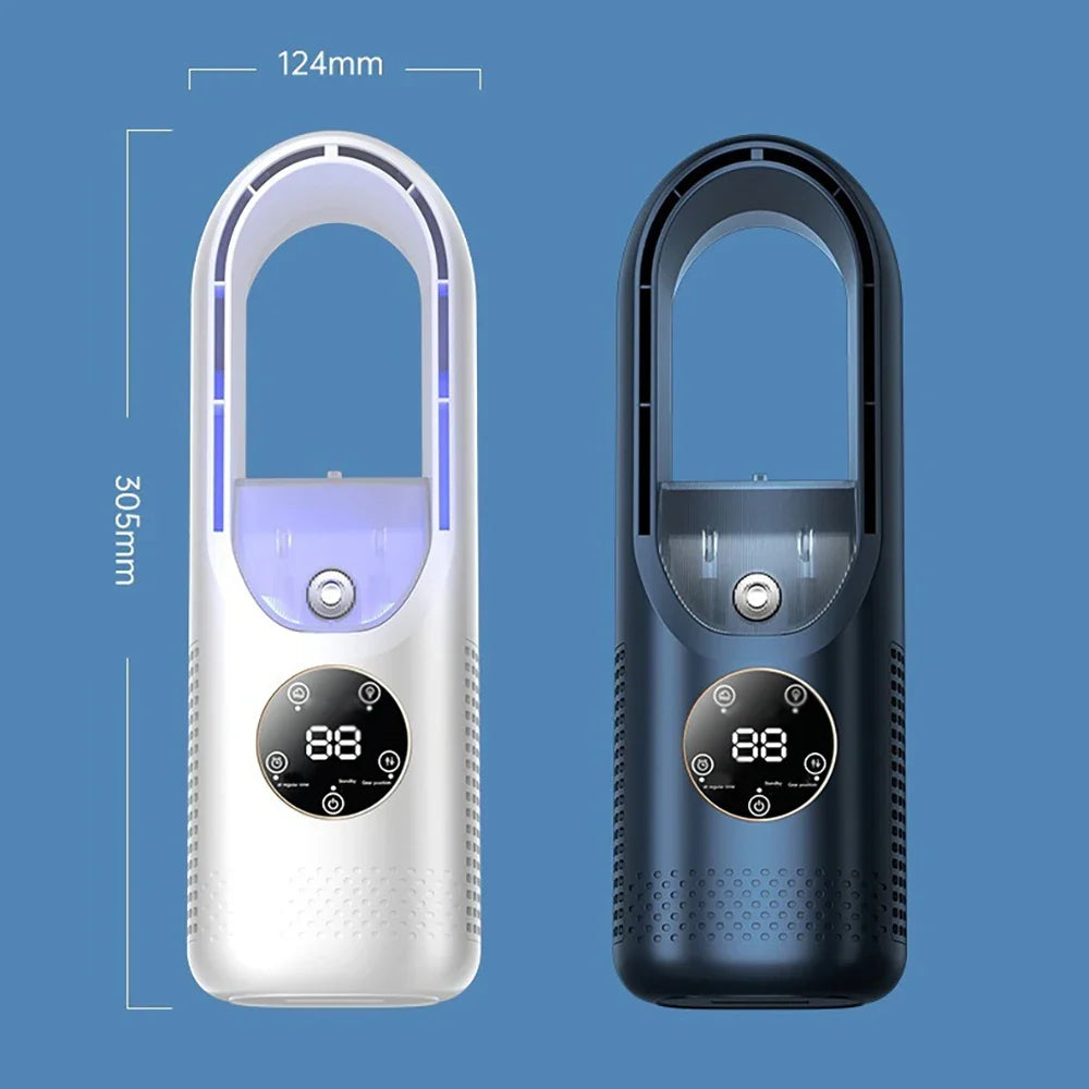 2025 Air Cooler Humidification Cooling USB Silent Timed Air Conditioning Fan Colorful Lights Night Light Led Screen 6 Wind Speed