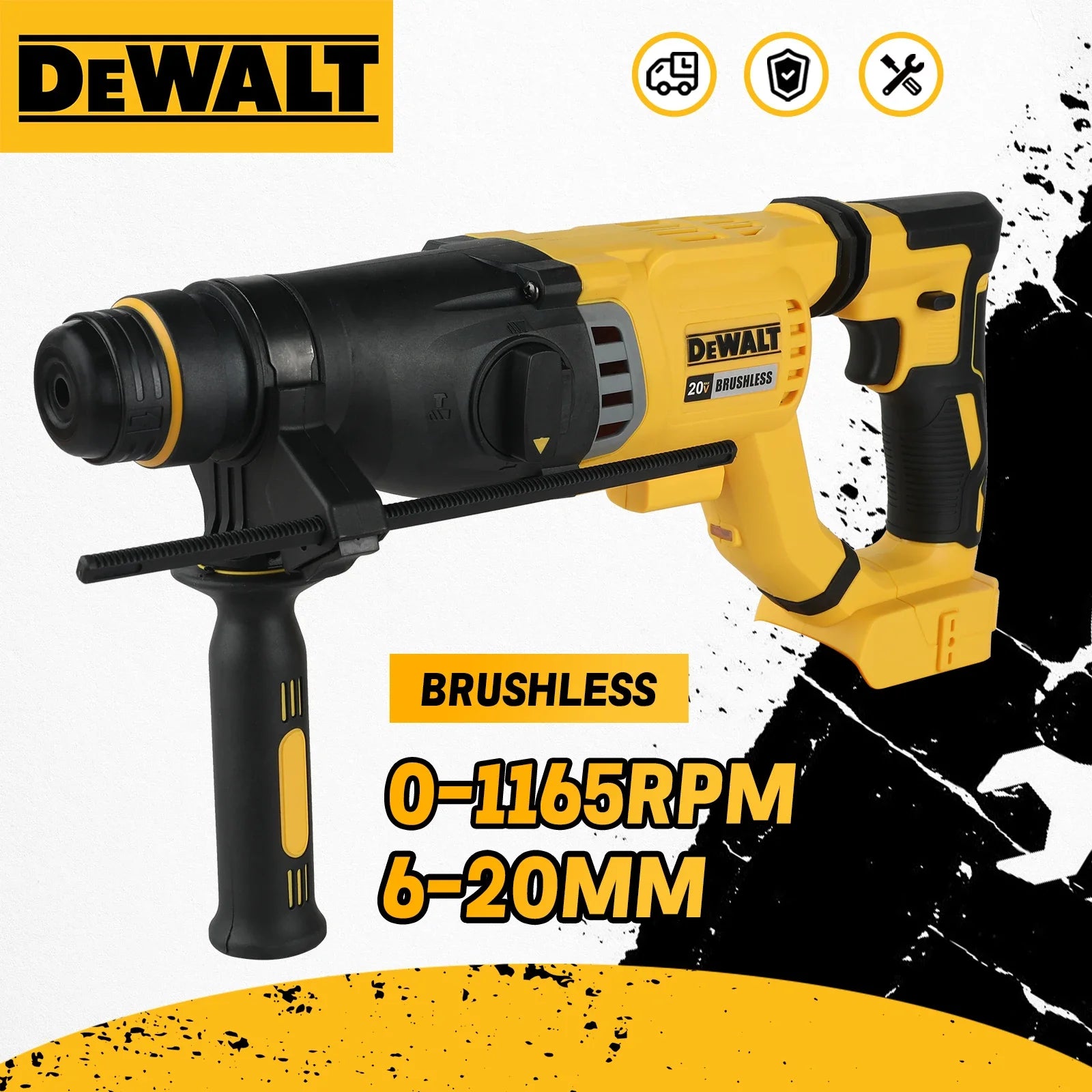DEWALT DCH263 20V Brushless Wireless Hammer SDS Handle in D Rotary Electric Hammer Concrete Wall Drill Hole Power Tools