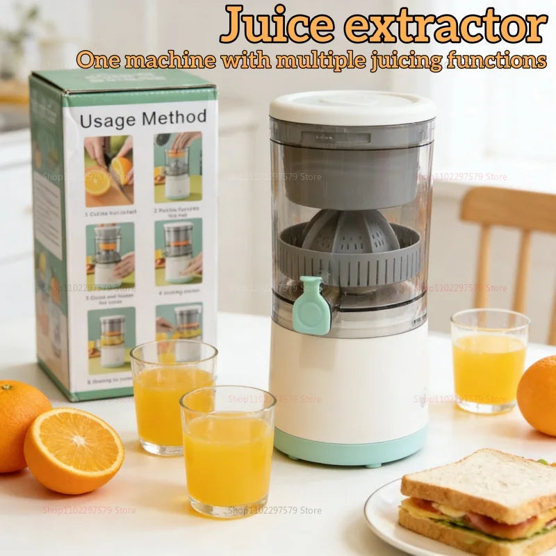 Portable Electric Juicer Machin USB Charging Orange Lemon Fruit Blender Household Wireless Automatic Fresh Citrus Orange Juicer