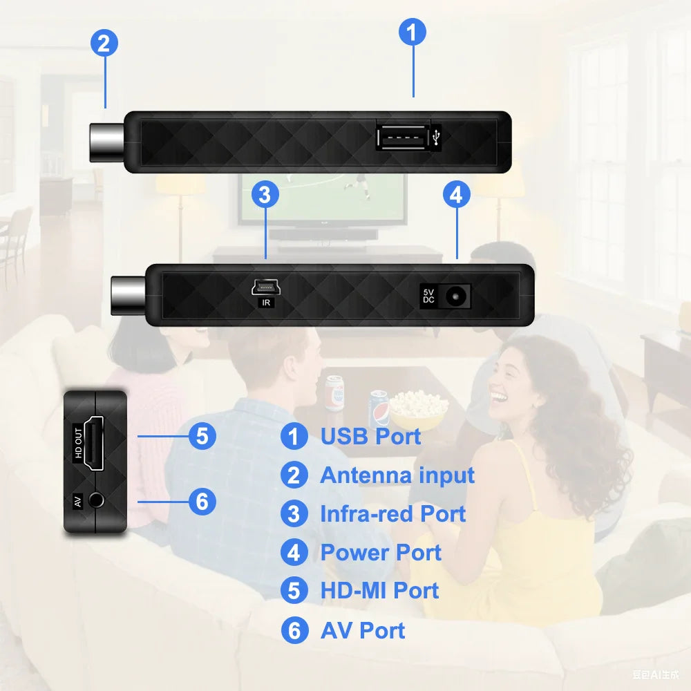 For Europe H.265 DVB-T2&C TV Decoder HD 1080P Mini TV Tuner HEVC 10Bit U8mini Digital Terrestrial Receiver Support WiFi