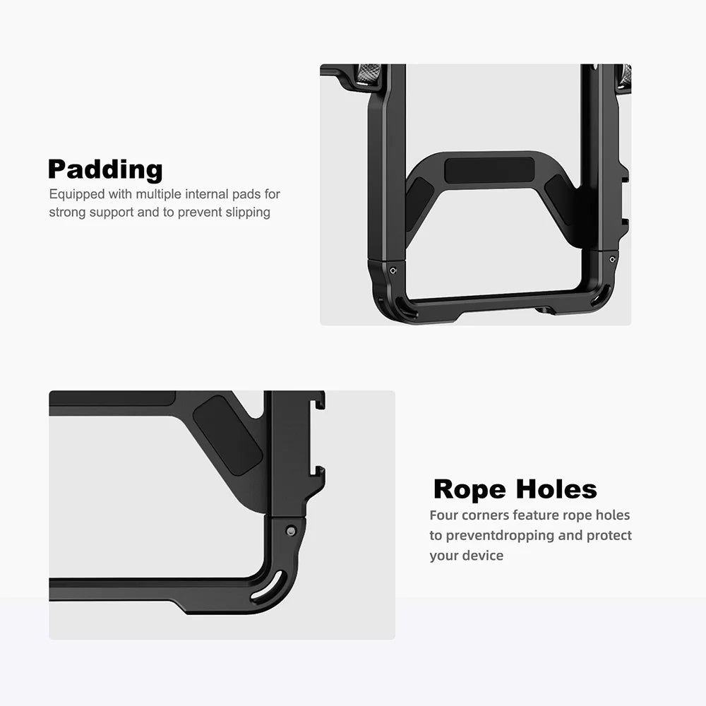 Smartphone Cage With Bluetooth for iPhone 16 15 14 13 X XR XS Max Mini/Pro/Pro Max Smartphone Handle Grip Phone Vlog Video