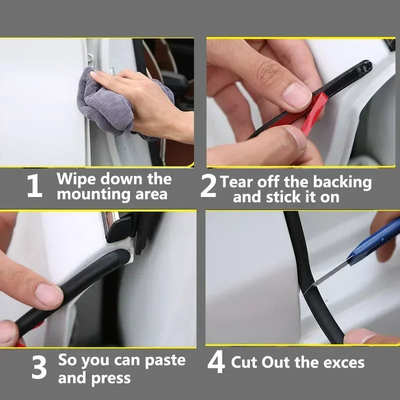 Car Door Rubber Seal Strip Filler Weatherstrip Edge Rubber Sealing for B Pillar Protection Front Auto Door Sealant for Cars