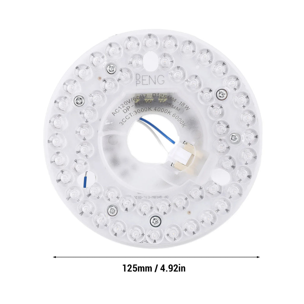 Ceiling Fan Light Replacement Panel Memory Function 3CCT 3000K 4000K 6000K Ceiling Fan LED Light 18W Energy Saving for Home