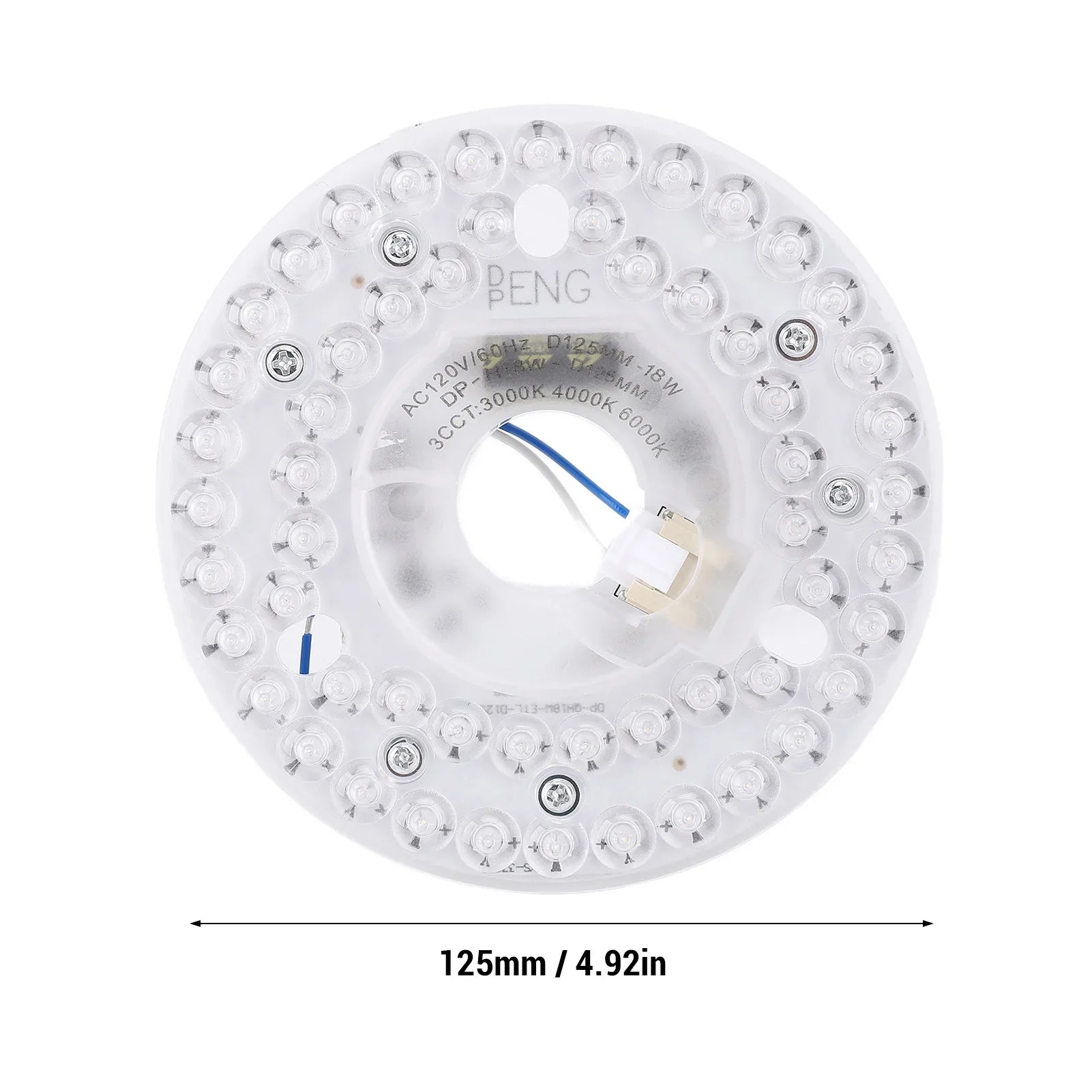 Ceiling Fan Light Replacement Panel Memory Function 3CCT 3000K 4000K 6000K Ceiling Fan LED Light 18W Energy Saving for Home