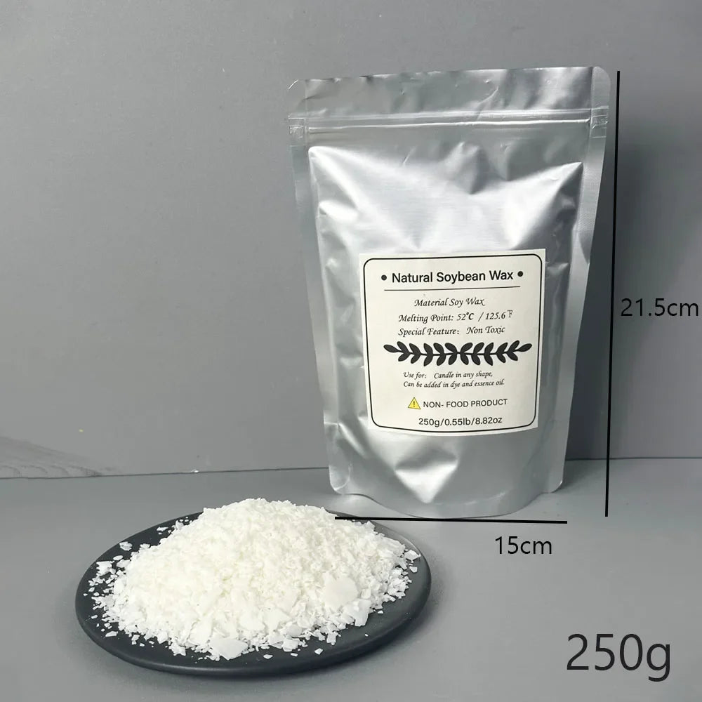1000/500/250/100g Natural Soy Wax For DIY Handmade Candles Crafts 100% Additive-Free Scented Candle Raw Material Making Kit