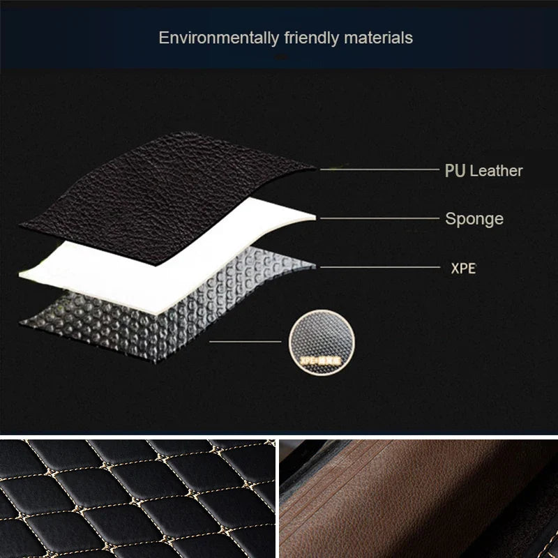 5Pcs Car Floor Mats PU Leather Waterproof Auto Foot Pad Protector pads Fashion Car Carpet Cushion For All Seasons