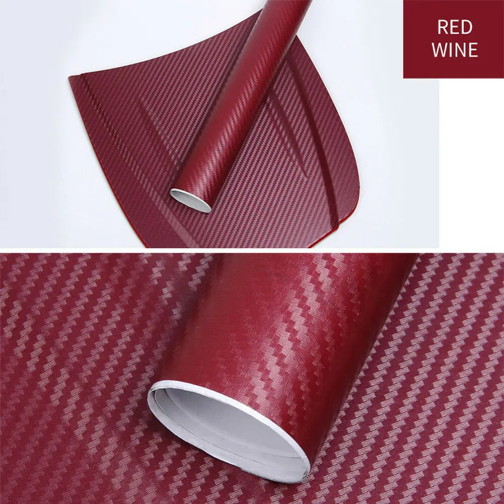3D Carbon Fiber Car Stickers Roll Wrap Motorcycle DIY Styling Vinyl Colorful Decal for Car Exterior Interior Protection Film