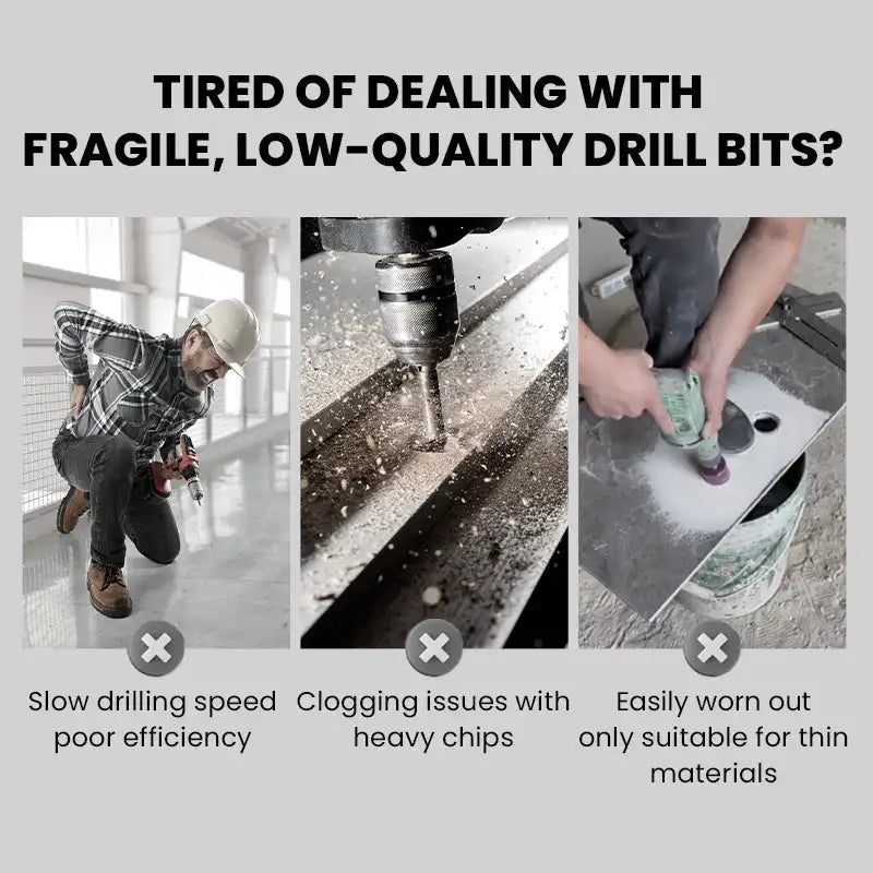 High-Strength 4-Flute Serrated Eccentric Drill Bit Dry Drilling For Ceramic Tile/Glass/Marble Concrete Hex Skewed Head Drill Bit