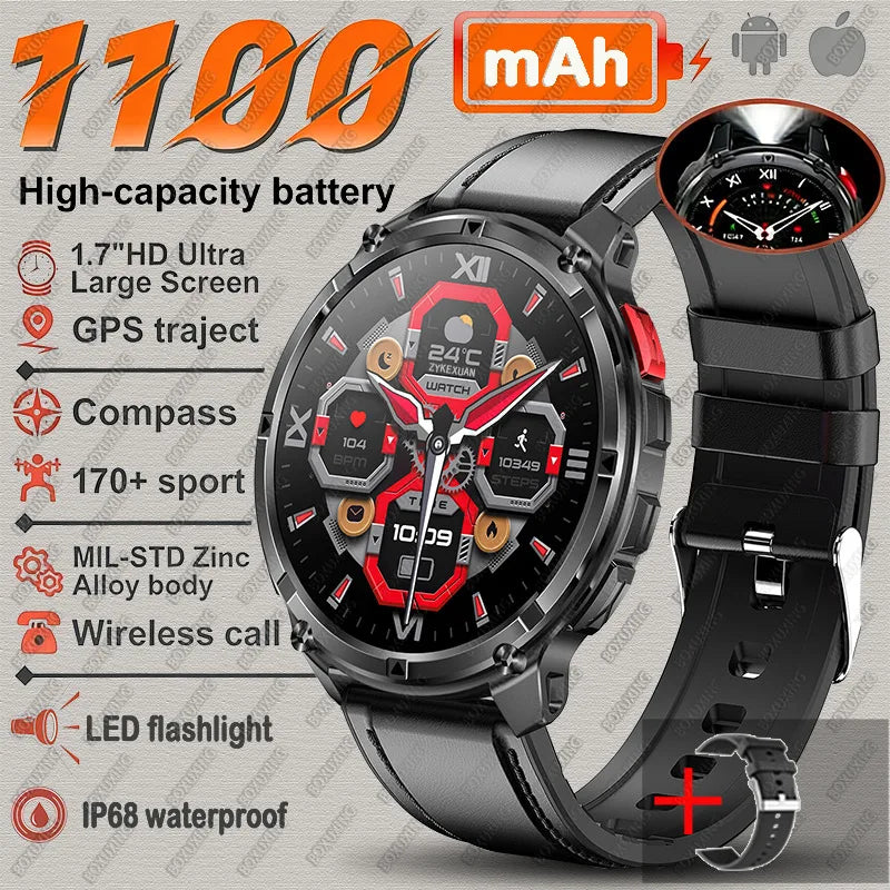 2026 New T-Rex3 Pro GPS Tracker Smartwatch Men 120-Day Standby 1100mAh Clock Rugged Outdoor Sport 10ATM Waterproof Call Watches
