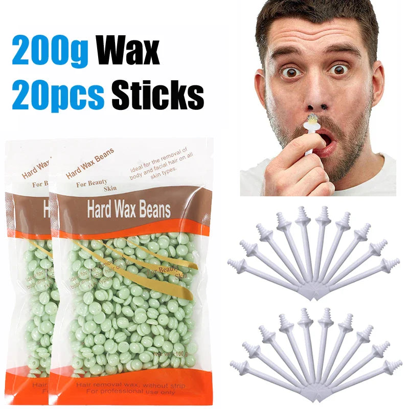 100PCS Nose Wax Sticks Kit Portable Easy Quick Wax Bean Cleaning Wax Kit Painless Nasal Wax Cleaning Tools Set For Hair Removal