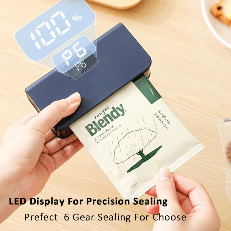 Heat Sealer Portable Rechargable Heat Bag Sealing Machine for Food Storage Plastic Bag Sealer Food Packaging Bag Heat Sealer
