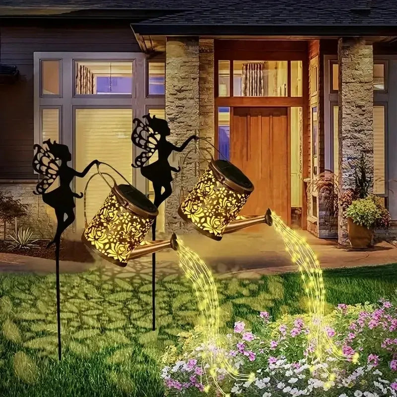 1pc Solar Watering Can with Lights,Solar Lanterns Outdoor Hanging Waterproof Garden Decor,Solar Garden Lights Yard Decorations