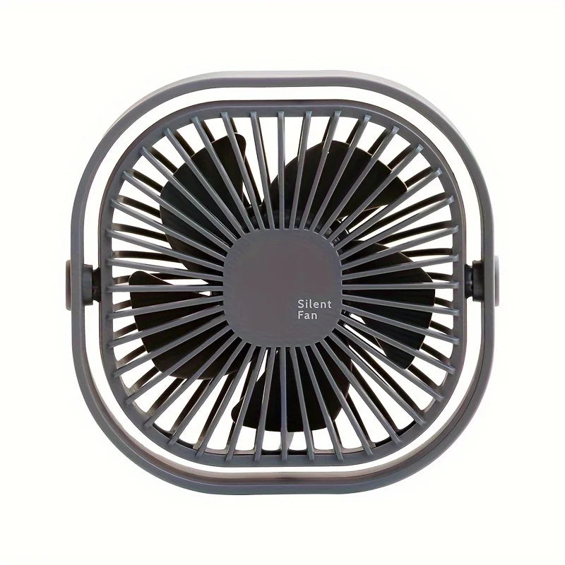 New Ultra-quiet Desk Fan, Suitable for Bedroom, Office, Library, Three Wind Speeds, 360° Rotation, Low Noise, Portable Mini Fan