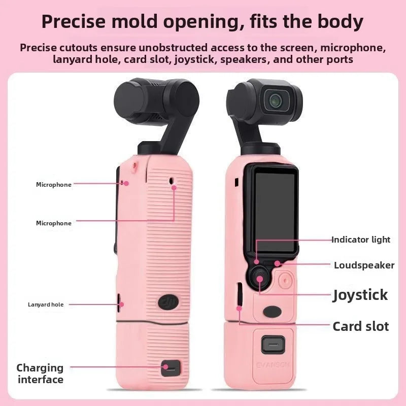 DJI Pocket 3 Silicone Case Osmo Action Camera Protective Cover Anti-Scratch DJI P3 Camera Accessory