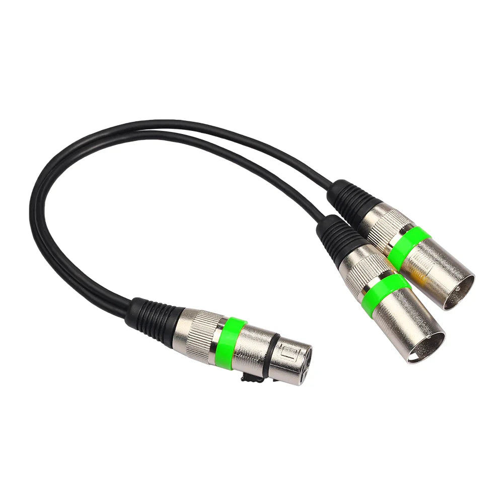 30cm 3Pin XLR Female Jack to Dual 2 Male Plug Adapter Cable Microphone Splitter Cord for Mic Amplifier Speaker Mixer Accessories
