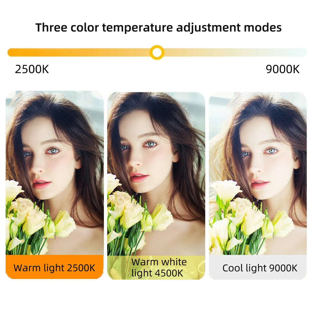 12W Mini Photographic Fill Light With Clip 156pcs High Brightness LED 5000Mah Battery 2500K-9000K Color Temperature