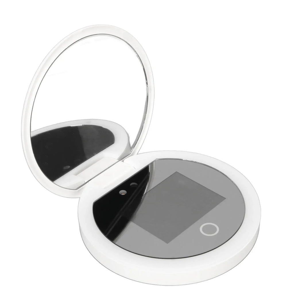 UV Mirror Sunscreen Testing Camera with Light 2X Magnification Travel Makeup 3.5in Pocket Size L