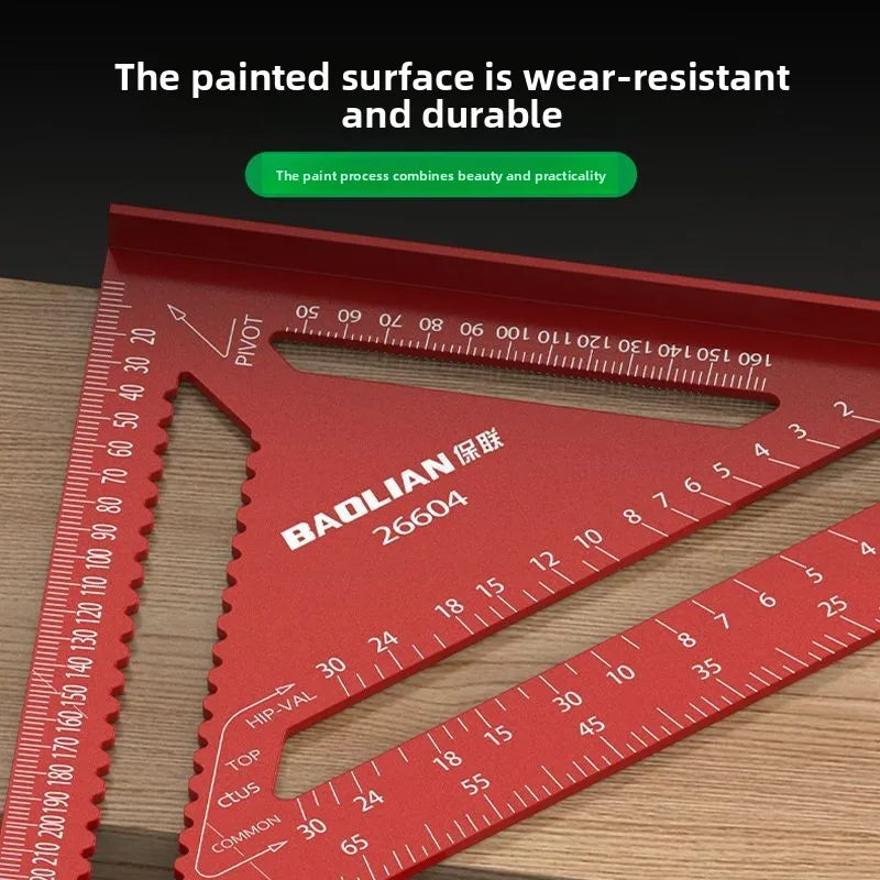 Triangle Angle Ruler Metric Aluminum Alloy Angle Protractor Triangular Measuring Ruler Woodwork Square Triangle
