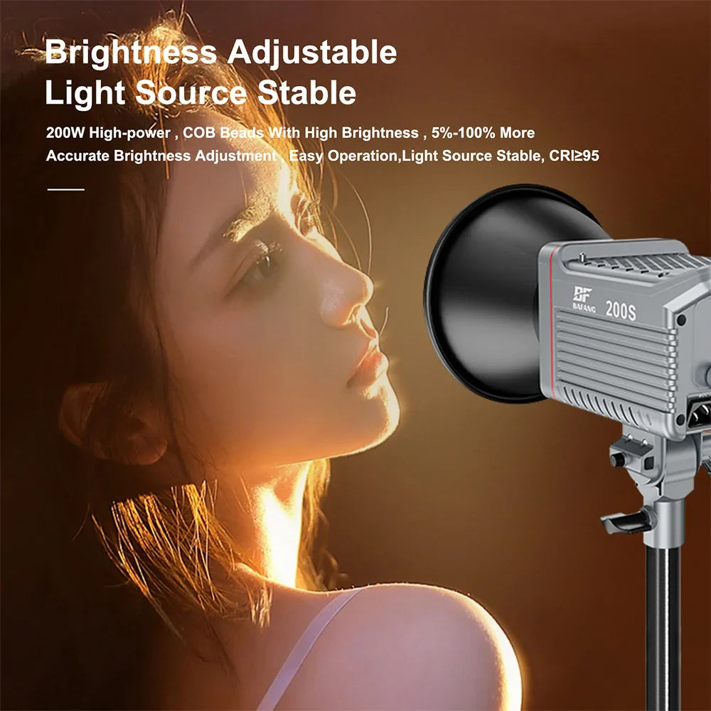 200W Ultra-high SSI Point Source Bi-color Video Light for Studio Photography Fill Light COB Lamp