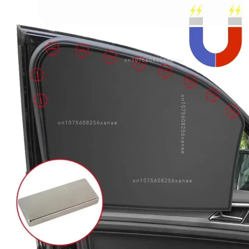 Car Magnetic Window Sunshades With 4/2pc UV Protection Function Privacy Sunshade Window Cover Middle Plate Privacy Curtain amagi