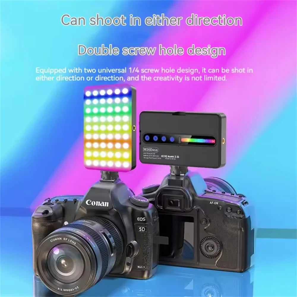 BSLIUFANG LED RGB Camera Light Full Color Output Video Light Kit Dimmable 2700K-6500K Bi-Color Panel Light Rechargeable