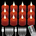 Rechargeable Flameless LED Candle Lights Warm Light for Home Decor Wedding Holiday Night Lights Halloween Black Candle Light