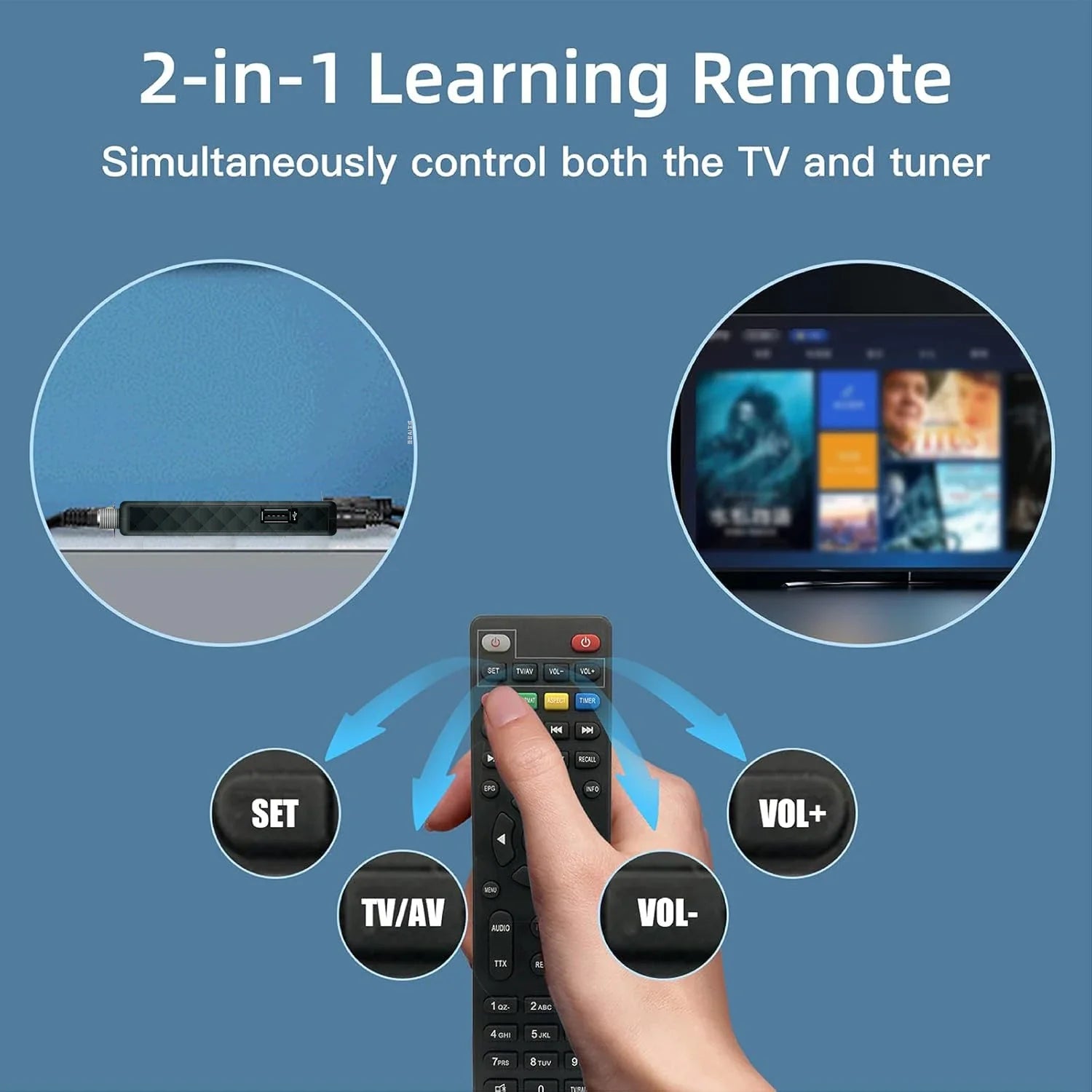 Digital Converter Box TV Receiver for TV,1080P ATSC tv Tuner Box with hdmi Output Hidden Behind TV,with 2-in-1 Remote