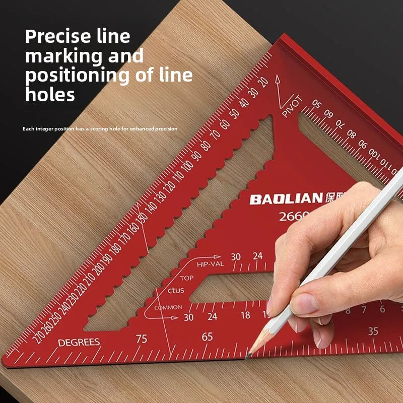 Triangle Angle Ruler Metric Aluminum Alloy Angle Protractor Triangular Measuring Ruler Woodwork Square Triangle