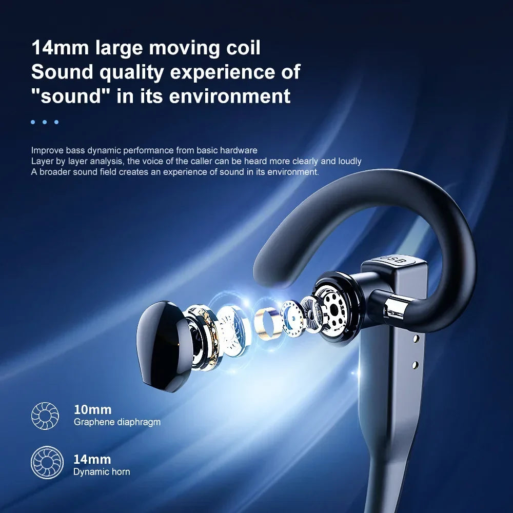 Wireless Bluetooth Headphones With Microphon Earphone ENC Noise Cancelling Handsfree Talking Headset Busines Auriculares Driving