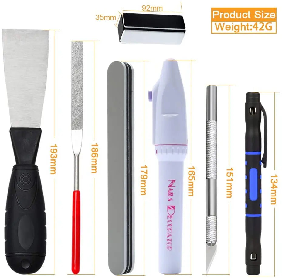 42 in 1 Model Building Tool Set Combo Accessories Kit Cut Tweezers Plier for Gundam Military Hobby DIY Grinding Polishing Drill