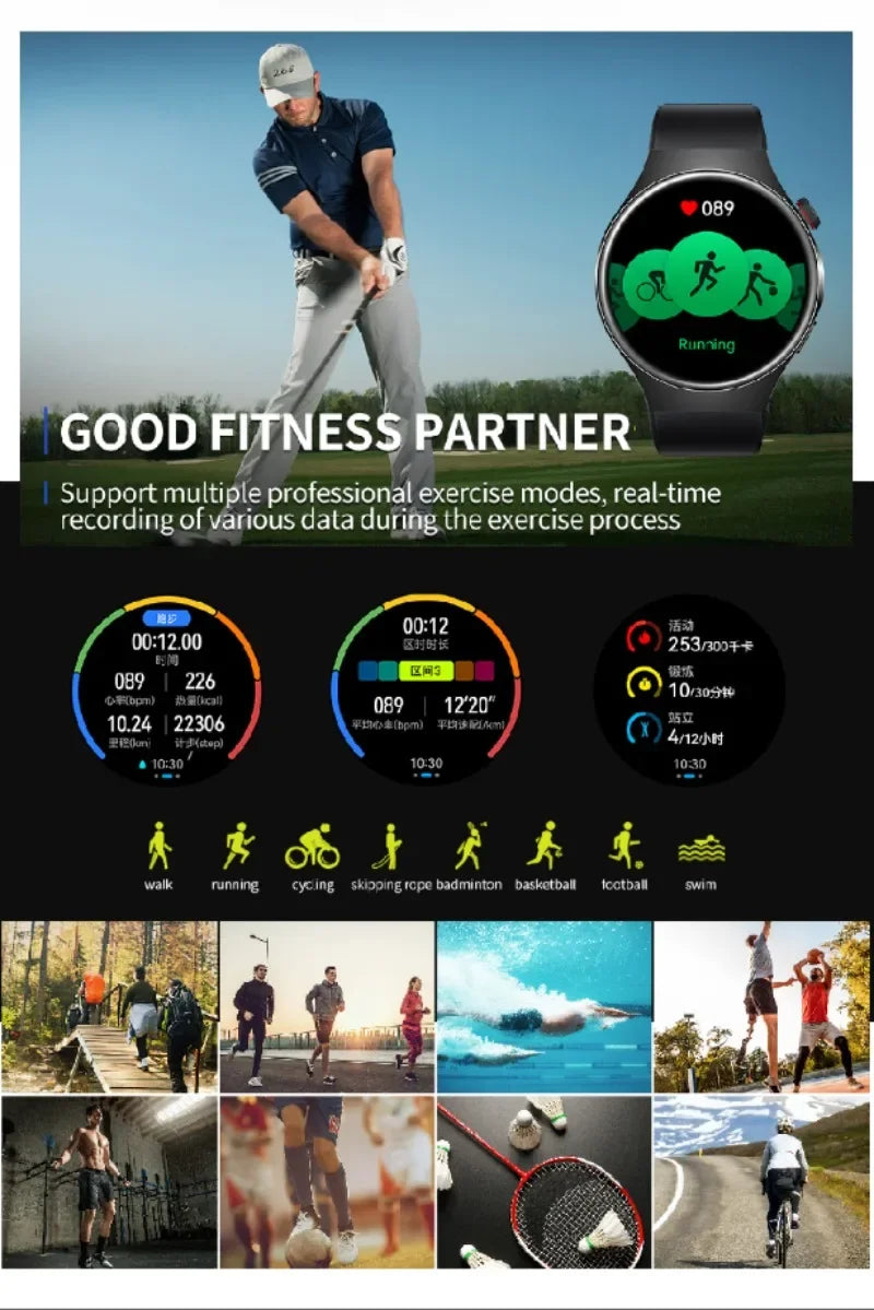BW17 Smart Watch 1.5inch AMOLED Screen Bluetooth Calling Health Monitor Men Outdoor Multiple Sports Modes Fitness Smartwatch