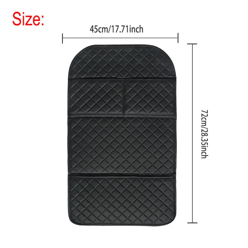 Universal Car Anti Kicks Pad With Organizer Pocket Leather Seat Back PU Leather Protector Cover Waterproof Child Kick Mats