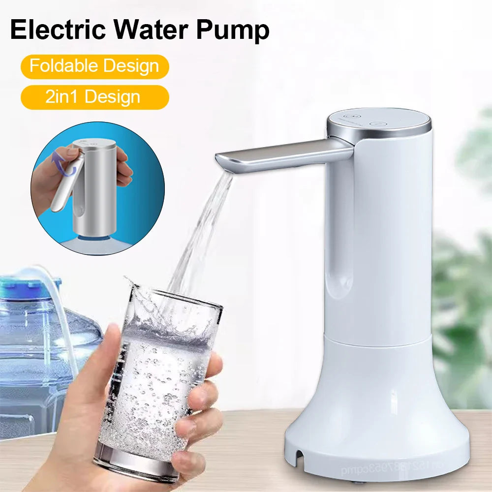 Electric Water Gallon Pump Automatic Water Pump 19 Liters Foldable Desktop Water Bottle Pump USB Rechargeable Water Dispenser